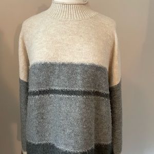 UNIVERSAL THREAD - Mock Turtleneck Sweater - Size XXL - Navy  Blue Grey Cream
